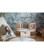 Waldin Oval Baby Collection Bed Crib  7 in 1 Art.297542 Natural Wood Multifunktsionaalne puidust 7-ühes transformeeriv võrevoodi