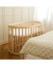 Waldin Oval Baby Collection Bed Crib  7 in 1 Art.297542 Natural Wood Multifunktsionaalne puidust 7-ühes transformeeriv võrevoodi