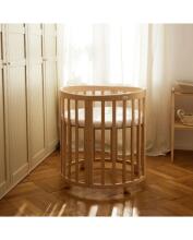 Waldin Oval Baby Collection Bed Crib  7 in 1 Art.297542 Natural Wood Multifunktsionaalne puidust 7-ühes transformeeriv võrevoodi