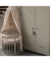Waldin Oval Baby Collection Bed Crib  7 in 1 Art.297544 Olive Multifunktsionaalne puidust 7-ühes transformeeriv võrevoodi