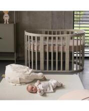 Waldin Oval Baby Collection Bed Crib  7 in 1 Art.297544 Olive Multifunktsionaalne puidust 7-ühes transformeeriv võrevoodi