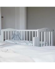 Waldin  Bedside Crib 2in1 Art.297550 White Puidust 2-ühes võrevoodi/häll ratastel madratsiga