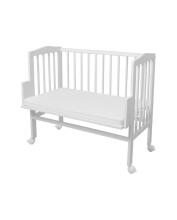 Waldin  Bedside Crib 2in1 Art.297550 White Puidust 2-ühes võrevoodi/häll ratastel madratsiga