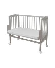 Waldin  Bedside Crib 2in1 Art.297551 Grey Puidust 2-ühes võrevoodi/häll ratastel madratsiga