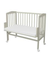 Waldin  Bedside Crib 2in1 Art.297552 Olive Puidust 2-ühes võrevoodi/häll ratastel madratsiga