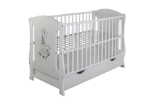 Elf Bed Zephyr Art.298041 White\Grey Puidust beebivoodi 120x60 cm