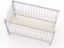 Elf Bed Zephyr Art.298041 White\Grey Puidust beebivoodi 120x60 cm