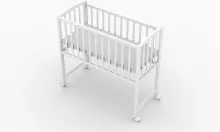 Elf Bed Mist Art.298059 White Puidust beebivoodi/häll ratastel (90x40 cm)