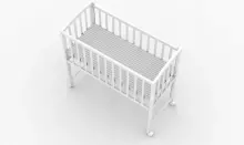 Elf Bed Mist Art.298059 White Puidust beebivoodi/häll ratastel (90x40 cm)