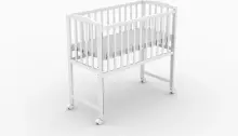 Elf Bed Mist Art.298059 White Puidust beebivoodi/häll ratastel (90x40 cm)