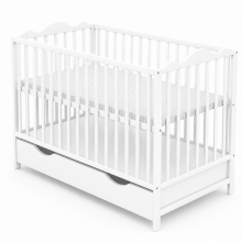 Elf Bed Petal II Drawer Art.298144 White/Grey  Puidust beebivoodi hoiuruumiga (120x60 cm)