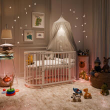 Elf Bed Crib Ovi  3 in 1 Art.298150 Nut  Multifunktsionaalne puidust 3-ühes transformeeriv võrevoodi