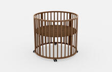Elf Bed Crib Roundy  Art.298159 Nut Stiilne ümmargune puidust võrevoodi