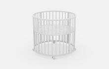 Elf Bed Crib Roundy  Art.298160 Cashmere Stiilne ümmargune puidust võrevoodi