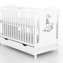 Elf Bed Meadow Drawer Art.298163 White/Grey  Puidust beebivoodi hoiuruumiga (120x60 cm)