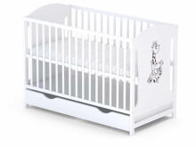 Elf Bed Meadow Art.298168 White/Grey  Puidust beebivoodi  (120x60 cm)