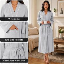 Italian Fashion Women Bathrobe Long Sleeve Art.298398 Grey Maternity robe