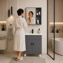 Bathroom vanity unit with sink + mirror furniture set ModernHome