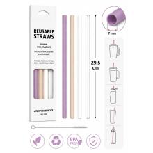 Berdsten Plastic Reusable Straw Set 4 + Brush