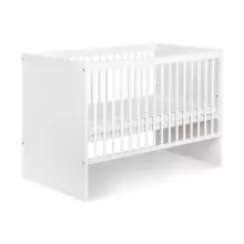 Klups Dalia Set Art.299154 White  Puidust beebivoodi (120x60 cm) ilma pesukastita + kookoskiust madrats (120x60x8 cm)