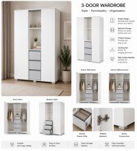 Klups Dalia Set Art.299157 White Komplekt: puidust beebivoodi (120x60 cm, ilma sahtlita) + kookoskiust madrats (120x60x8 cm) + mähkimisplaadiga kummut + riidekapp.