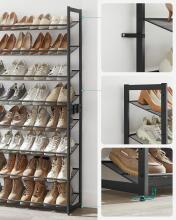 Metal Shoe Storage Art.299214 Black Jalanõuriiul,  metallist kapp riiulitega