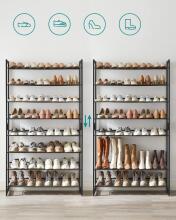 Metal Shoe Storage Art.299214 Black Jalanõuriiul,  metallist kapp riiulitega
