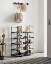 Metal Shoe Storage Art.299215 Black Jalanõuriiul,  metallist kapp riiulitega 33 x 33 x 173 cm