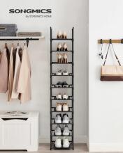 Metal Shoe Storage Art.299215 Black Jalanõuriiul,  metallist kapp riiulitega 33 x 33 x 173 cm