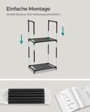 Metal Shoe Storage Art.299215 Black Jalanõuriiul,  metallist kapp riiulitega 33 x 33 x 173 cm