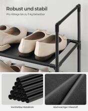 Metal Shoe Storage Art.299215 Black Jalanõuriiul,  metallist kapp riiulitega 33 x 33 x 173 cm