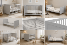 Roba Kombi Crib Art.299488 Taupe Beige Ümberehitatav puidust võrevoodi (140 x 70 cm)