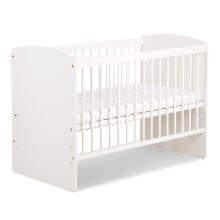 Klups Dalia Karol LUX Set Art.DK299155 White Puidust beebivoodi (120x60 cm) ilma pesukastita + kookoskiust madrats (120x60x8 cm)+kummut