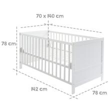 Roba Kombi Crib Art.299909 White Ümberehitatav puidust võrevoodi (140 x 70 cm)