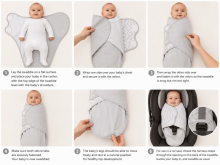 Summer Infant Art.299915 Swaddle Me Gray Puuvillane mähkimislina mugavaks uneks; sobib 3,2–6,4 kg kaaluvate imikute mähkimiseks.