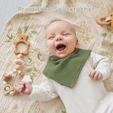 Yukkidds Muslin Cloths Art.299917 Green Leaf  Kvaliteetne bambusmusliinist mähkimisrätik, 3 tk (60x60 cm)