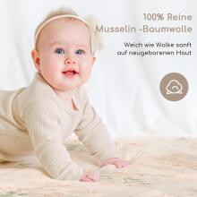 Yukkidds Muslin Cloths Art.299917 Green Leaf  Kvaliteetne bambusmusliinist mähkimisrätik, 3 tk (60x60 cm)
