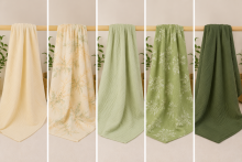 Yukkidds Muslin Cloths Art.299918 Green Leaf  Высококачественная муслиновая пелёнка из бамбука, 1 шт. (60x60см)