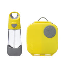 B.BOX 62061 Mini Lunchbox Set + Tritan Bottle with Straw 450ml Lemon Sherbet