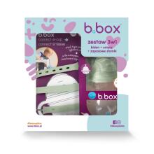 B.BOX 62450 Starter Set 3-in-1 pudel koos õhutusventiiliga 240ml + kaelarihm + varuõhutusventiilid Salvei