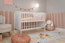 Elf Bed Bloom Art.300021 Bear White Wooden baby crib 120x60 cm
