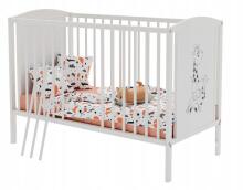 Elf Bed Bloom Drawer Art.300024 Bear White Puidust beebivoodi hoiuruumiga (120x60 cm)
