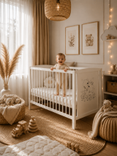 Elf Bed Bloom Art.300025 Bear White Puidust beebivoodi 120x60 cm