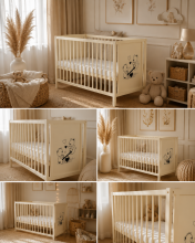 Elf Bed Bloom Art.300025 Bear White Puidust beebivoodi 120x60 cm
