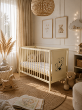 Elf Bed Bloom Art.300026 Bear White Puidust beebivoodi 120x60 cm