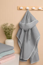 BATH PONCHO WAFFLE GREY 70X60