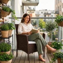 Aed tooli koos padjaga rõdu patio aed pruun MultiGarden