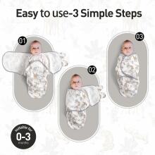 Gllquen Swaddle Set Art.300520 Jungle Puuvillane mähkimislina mugavaks uneks; sobib 3,2–6,4 kg kaaluvate imikute mähkimiseks.3 psc