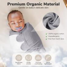 Mama Cheetah  Swaddle Me Art.300522 Gray Puuvillane mähkimislina mugavaks uneks; sobib 3,2–6,4 kg kaaluvate imikute mähkimiseks.