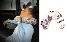 La Bebe™ Mimi Nursing Cotton Pillow Art.35601 autodega must-roosa/valge reisipadi suurusega 19 x 46cm